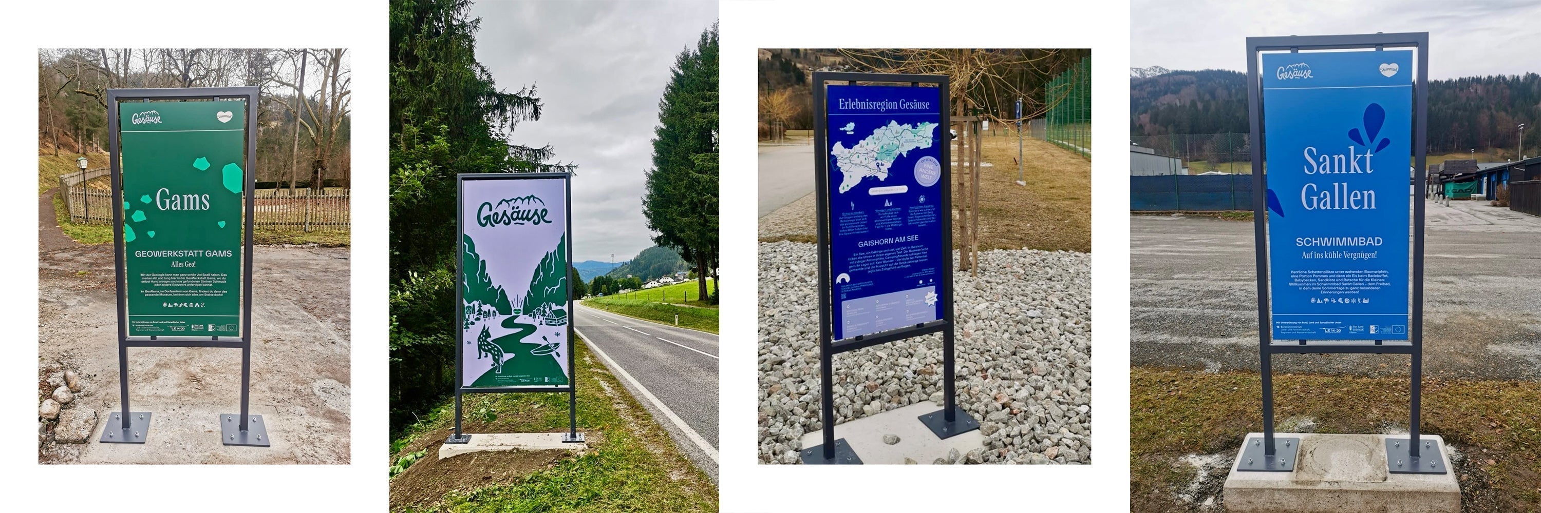 Die neuen Infotafeln im Gesäuse – robust, hochwertig und harmonisch in die Natur eingebettet
